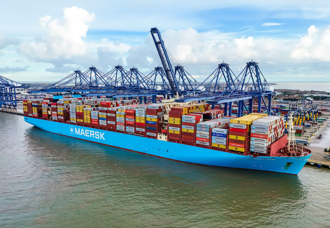 Mumbai Maersk at Port of Felixstowe