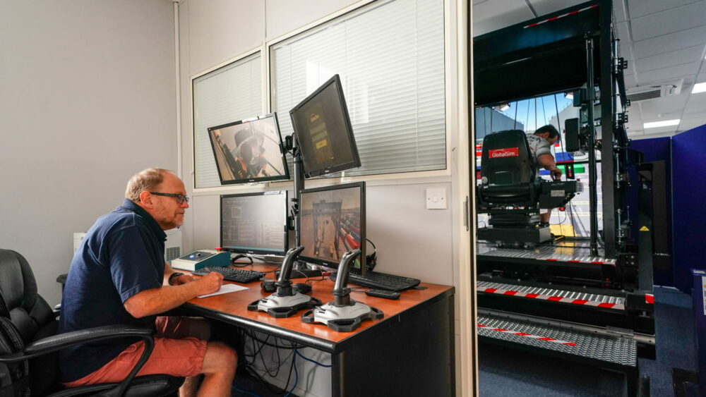 Port of Felixstowe employee in simulation training