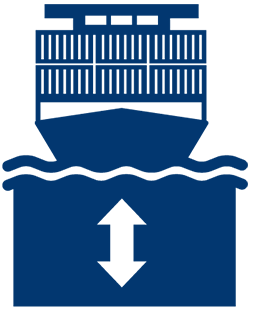 Metres draft for multiple mega vessels
